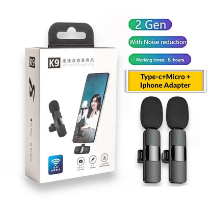 K9 Wireless Vlogging Rechargeable Microphone