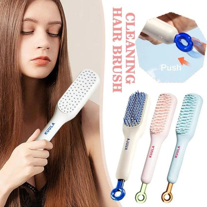 Magic Retractable Comb Self Cleaning Hair Brush Massage Anti-static Hair Smoothing Comb