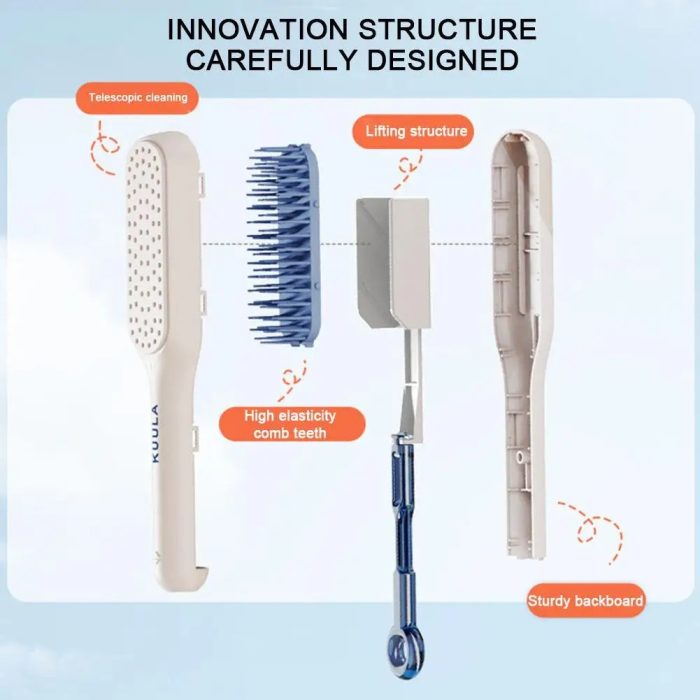 Magic Retractable Comb Self Cleaning Hair Brush Massage Anti-static Hair Smoothing Comb